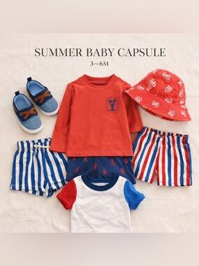 Red & Blue Baby Summer Capsule Set - 3-6M